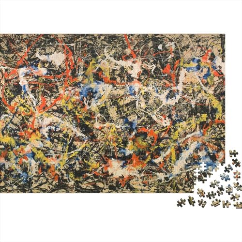 Jackson Pollock Holz Ölmalerei Puzzle, 1000-Teilige Kunst Puzzles, Geschicklichkeitsspiel, Für Erwachsene Museums Puzzlespiel Piele Spielzeug Geschenk von XCOFG