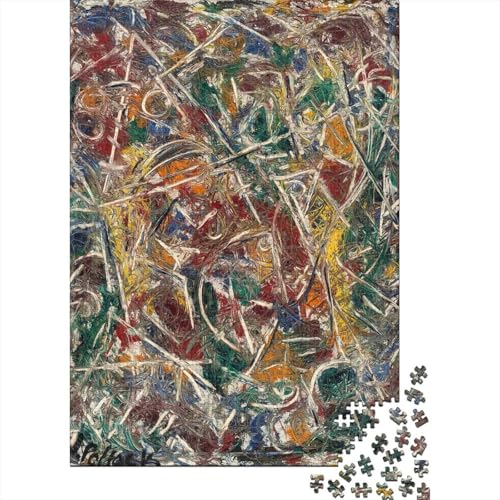 Jackson Pollock Holz-Puzzles Kunst Puzzle Für Erwachsene, Tolles Geschenk Lernspiel Spielzeug Geschenk Für Museums Holzpuzzle 1000 Pcs von XCOFG