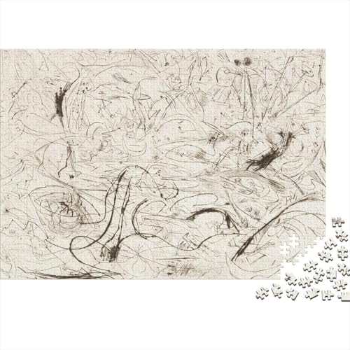 Jackson Pollock Puzzle Spiel 1000 Teile Kunst Puzzlespiel Für Erwachsene, Museums Impossible Puzzles, Skizze Holzpuzzle, Puzzler 1000 Pcs von XCOFG
