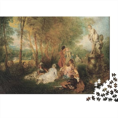 Jean-Antoine Watteau Puzzles 1000 Teile Für Erwachsene, Ölmalerei Impossible Puzzle, Farbenfrohes Legespiel Weltberühmte Gemälde Puzzlespiel, Geschicklichkeitsspiel Für Die Ganze Familie von XCOFG
