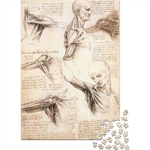Leonardo Da Vinci Holz Druckgrafik Puzzle, 1000-Teilige Kunst Puzzles, Geschicklichkeitsspiel, Für Erwachsene Museums Puzzlespiel Piele Spielzeug Geschenk von XCOFG