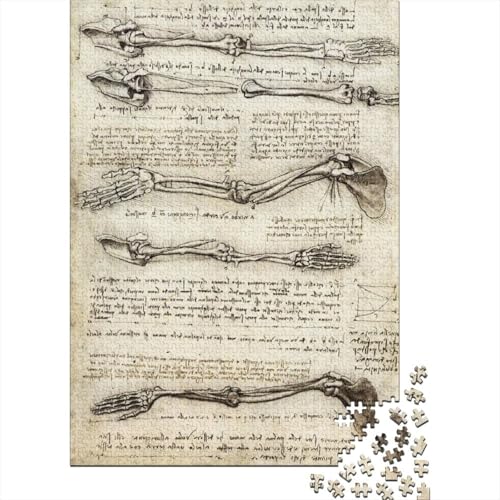 Leonardo Da Vinci Holz-Puzzles Skizze Puzzle Für Erwachsene, Tolles Geschenk Lernspiel Spielzeug Geschenk Für Museums Holzpuzzle 1000 Pcs von XCOFG