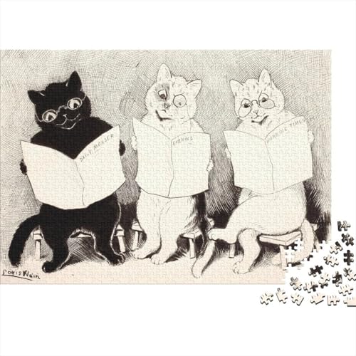 Louis Wain Cat Puzzle 1000 Teile Erwachsene, Lustige Kunst Puzzles Geschenk-Idee Für Geburtstag, Weihnachten, Halloween Und Valentinstag von XCOFG