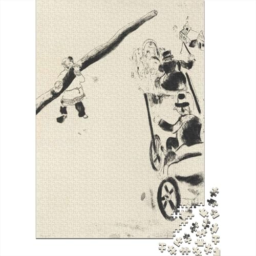 Marc Chagall Puzzle, Museums Holzpuzzle, Skizze Puzzles 1000 Teile, Kunst Puzzlespiel, Gehirntraining Spielzeug Für Kinder, Impossible Puzzles von XCOFG