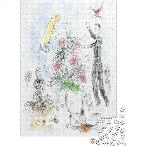 Marc Chagall Puzzle, Ölmalerei Holzpuzzle, Museums Puzzles 1000 Teile, Kunst Puzzlespiel, Gehirntraining Spielzeug Für Kinder, Impossible Puzzles von XCOFG