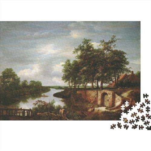 Meindert Hobbema Puzzles, Weltberühmte Gemälde Puzzle 1000 Pieces, Ölmalerei Jigsaw Puzzle for Adults, Museums Impossible Puzzlespiel, Board Puzzler von XCOFG
