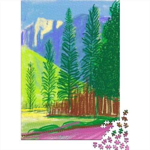 Museums David Hockney Puzzle 1000 Teile, Ölmalerei Puzzles Für Erwachsene, Geschicklichkeitsspiel Für Die Ganze Familie, Übung Für Den Geist, Ideal Als Wandbild von XCOFG
