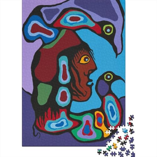 Norval Morrisseau Holz Ölmalerei Puzzle, 1000-Teilige Museums Puzzles, Geschicklichkeitsspiel, Für Erwachsene Kunst Puzzlespiel Piele Spielzeug Geschenk von XCOFG