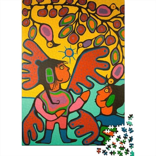 Norval Morrisseau Puzzles 1000 Teile Für Erwachsene, Museums Impossible Puzzle, Farbenfrohes Legespiel Kunst Puzzlespiel, Geschicklichkeitsspiel Für Die Ganze Familie von XCOFG