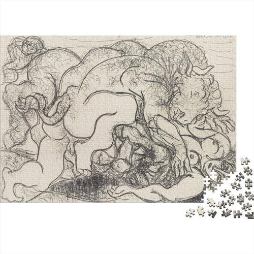 Pablo Picasso Puzzle Spiel 1000 Teile Skizze Puzzlespiel Für Erwachsene, Druckgrafik Impossible Puzzles, Kunst Holzpuzzle, Puzzler 1000 Pcs von XCOFG