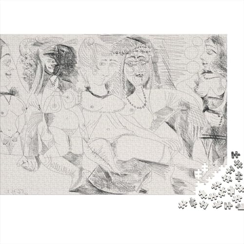 Pablo Picasso Puzzle Spiel 1000 Teile Skizze Puzzlespiel Für Erwachsene, Kunst Impossible Puzzles, Druckgrafik Holzpuzzle, Puzzler 1000 Pcs von XCOFG