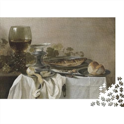 Pieter Claesz Holz Puzzle 1000 Teile Puzzles Für Erwachsene Lernspiel Herausforderungsspielzeug,Übung Für Den Geist, 1000 Teilige Puzzlespiel 1000 Pcs von XCOFG