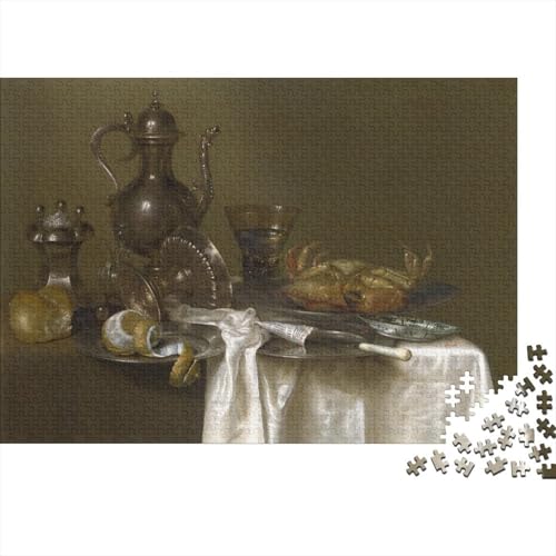 Pieter Claesz Kunst 1000 Stück Puzzle Für Erwachsene Puzzlespiel 1000 Teile Große Museums Puzzles Lernspiel Spielzeug Geschenk Für Die Wanddekoration von XCOFG