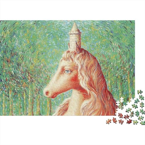 René Magritte Holz Museums Puzzle, 1000-Teilige Weltberühmte Gemälde Puzzles, Geschicklichkeitsspiel, Für Erwachsene Ölmalerei Puzzlespiel Piele Spielzeug Geschenk von XCOFG