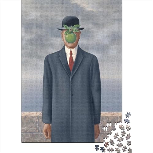 René Magritte Holz Puzzle 1000 Teile Für Erwachsene, Weltberühmte Gemälde Impossible Puzzles, Farbenfrohes Legespiel, Geschicklichkeitsspiel Für Die Ganze Familie, Ölmalerei Puzzle von XCOFG