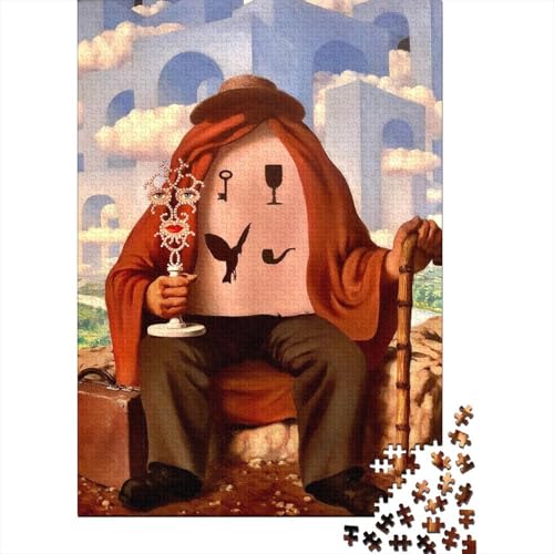 René Magritte Holz Puzzle 1000 Teile Puzzles Für Erwachsene Lernspiel Herausforderungsspielzeug,Übung Für Den Geist, 1000 Teilige Puzzlespiel 1000 Pcs von XCOFG
