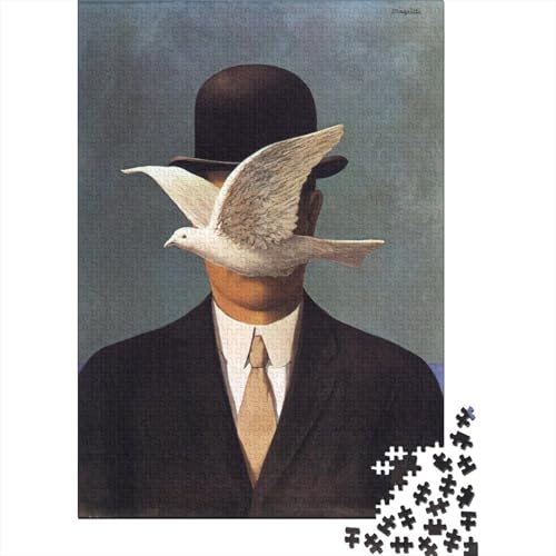 René Magritte Puzzle, Weltberühmte Gemälde Puzzles Personalisiert 1000 Teile Für Jungen Mädchen Holzpuzzle, Ölmalerei Puzzlespiel Farbenfrohes, Museums Puzzles von XCOFG