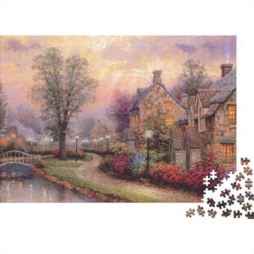 Thomas Kinkade Holz Puzzle Museums, 1000 Teile Kunst Puzzles, Puzzlespiel Weltberühmte Gemälde, Lernspiel Herausforderung Spielzeug Tolles Geschenk, Übung Für Den Geist von XCOFG