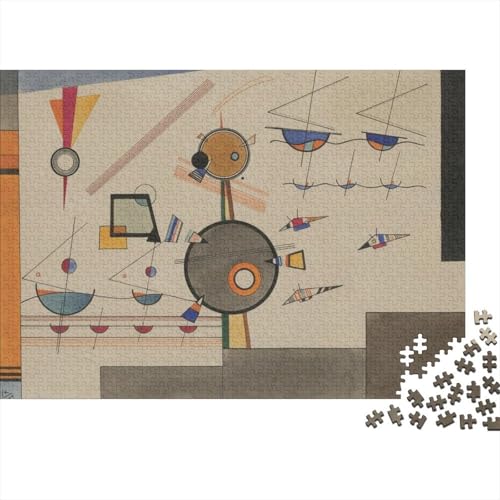 Wassily Kandinsky Puzzle, Museums Holzpuzzle, Ölmalerei Puzzles 1000 Teile, Kunst Puzzlespiel, Gehirntraining Spielzeug Für Kinder, Impossible Puzzles von XCOFG