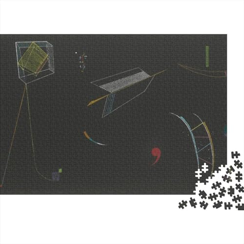 Wassily Kandinsky Puzzle Spiel 1000 Teile Ölmalerei Puzzlespiel Für Erwachsene, Kunst Impossible Puzzles, Weltberühmte Gemälde Holzpuzzle, Puzzler 1000 Pcs von XCOFG