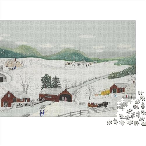 Weltberühmte Gemälde Grandma Moses Puzzle 1000 Teile, Ölmalerei Puzzles Für Erwachsene, Geschicklichkeitsspiel Für Die Ganze Familie, Übung Für Den Geist, Ideal Als Wandbild von XCOFG