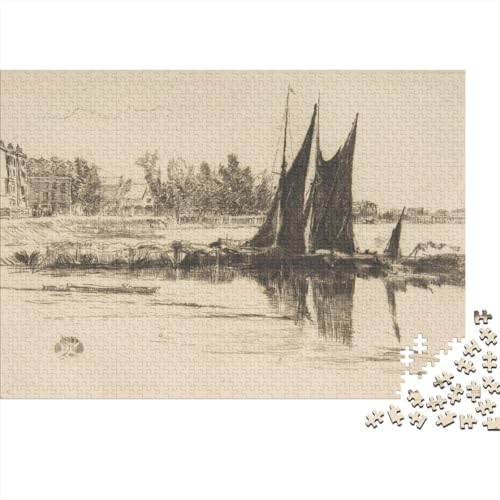 Whistler Druckgrafik Puzzle 1000 Teile Erwachsene, Lustige Skizze Puzzles Geschenk-Idee Für Geburtstag, Weihnachten, Halloween Und Valentinstag von XCOFG