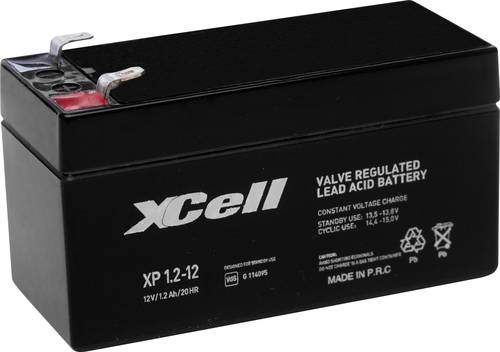 XCell XP1.212 XCEXP1.212 Bleiakku 12V 1.2Ah Blei-Vlies (AGM) (B x H x T) 97 x 52 x 44mm Flachstecker von XCell