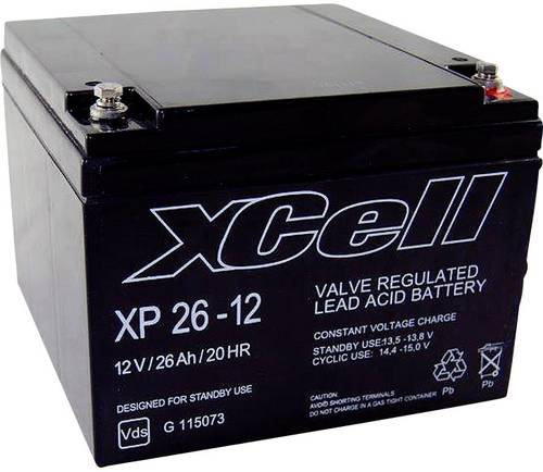 XCell XP2412 XCEXP2612 Bleiakku 12V 26Ah Blei-Vlies (AGM) (B x H x T) 165 x 127 x 176mm M5-Schrauban von XCell