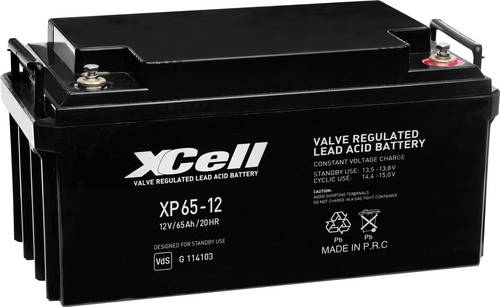 XCell XP6512 XCEXP6512 Bleiakku 12V 65Ah Blei-Vlies (AGM) (B x H x T) 348 x 178 x 167mm M6-Schrauban von XCell