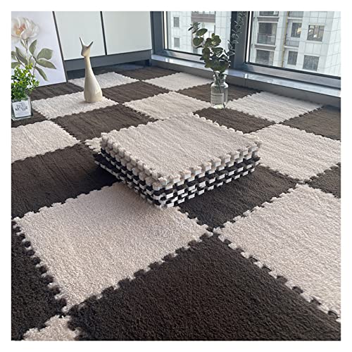 20-teilige Schaumstoff-Bodenmatte, Flauschiger Teppich aus Plüsch, Bodenfliesen, Puzzle-Spielmatte für Zuhause, Wohnzimmer, Schlafzimmer, Puzzlematte, ineinande,Dark Light Coffee 1cm 20-teilige Schaumstoff-Bodenmatte, Flauschiger Teppich aus Plüsch, Bodenfliesen, Puzzle-Spielmatte für Zuhause, Wohnzimmer, Schlafzimmer, Puzzlematte, ineinande,Dark Light Coffee 1cm von XDAWQP