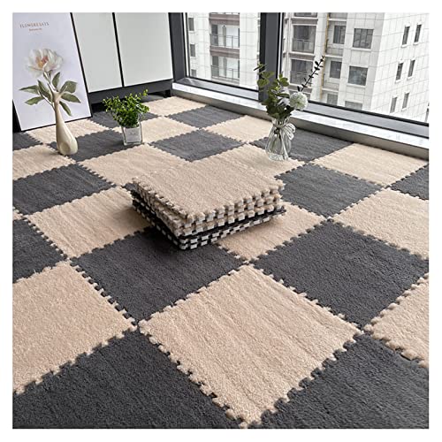 20-teilige Schaumstoff-Bodenmatte, Flauschiger Teppich aus Plüsch, Bodenfliesen, Puzzle-Spielmatte für Zuhause, Wohnzimmer, Schlafzimmer, Puzzlematte, ineinande,Gray+Light Coffee 0.6cm 20-teilige Schaumstoff-Bodenmatte, Flauschiger Teppich aus Plüsch, Bodenfliesen, Puzzle-Spielmatte für Zuhause, Wohnzimmer, Schlafzimmer, Puzzlematte, ineinande,Gray+Light Coffee 0.6cm von XDAWQP