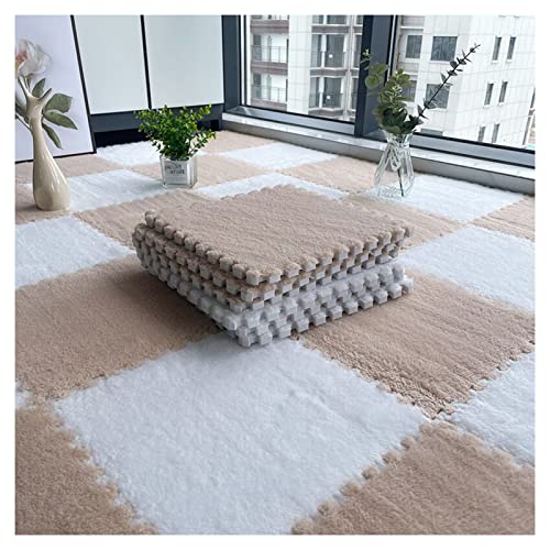 20-teilige Schaumstoff-Bodenmatte, Flauschiger Teppich aus Plüsch, Bodenfliesen, Puzzle-Spielmatte für Zuhause, Wohnzimmer, Schlafzimmer, Puzzlematte, ineinande,Light Coffee White 1cm 20-teilige Schaumstoff-Bodenmatte, Flauschiger Teppich aus Plüsch, Bodenfliesen, Puzzle-Spielmatte für Zuhause, Wohnzimmer, Schlafzimmer, Puzzlematte, ineinande,Light Coffee White 1cm von XDAWQP
