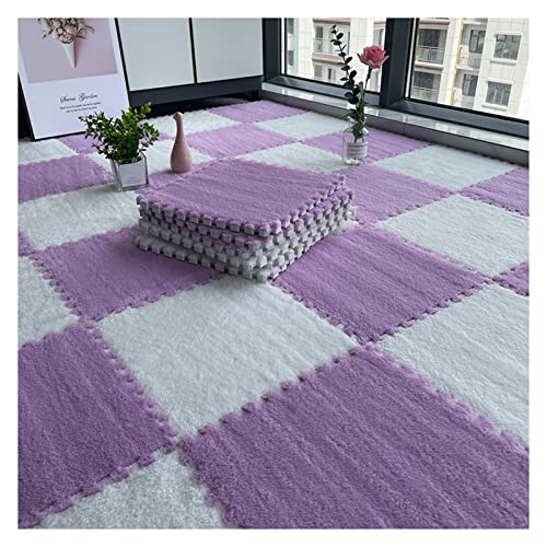 20-teilige Schaumstoff-Bodenmatte, Puzzle-Spielmatte für Zuhause, Wohnzimmer, Schlafzimmer, Puzzlematte, ineinandergreifender Teppich, weiche Schaumstoffmatten,,Light Purple White 0.6cm 20-teilige Schaumstoff-Bodenmatte, Puzzle-Spielmatte für Zuhause, Wohnzimmer, Schlafzimmer, Puzzlematte, ineinandergreifender Teppich, weiche Schaumstoffmatten,,Light Purple White 0.6cm von XDAWQP