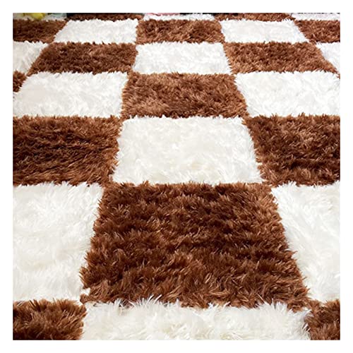 Ineinander greifende Bodenmatten aus weichem Schaumstoff mit Fliesen, Puzzle-Spielmatten, Spleißteppich, 3 cm Langer Plüschteppich für Spielmatte, Spielzimmer, ,White + Coffee 10 Pcs Ineinander greifende Bodenmatten aus weichem Schaumstoff mit Fliesen, Puzzle-Spielmatten, Spleißteppich, 3 cm Langer Plüschteppich für Spielmatte, Spielzimmer, ,White + Coffee 10 Pcs von XDAWQP