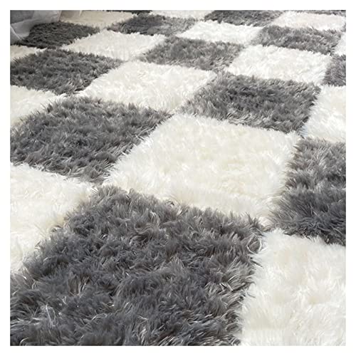 Ineinander greifende Bodenmatten aus weichem Schaumstoff mit Fliesen, Puzzle-Spielmatten, Spleißteppich, 3 cm Langer Plüschteppich für Spielmatte, Spielzimmer, ,White + Grey 16 Pcs Ineinander greifende Bodenmatten aus weichem Schaumstoff mit Fliesen, Puzzle-Spielmatten, Spleißteppich, 3 cm Langer Plüschteppich für Spielmatte, Spielzimmer, ,White + Grey 16 Pcs von XDAWQP