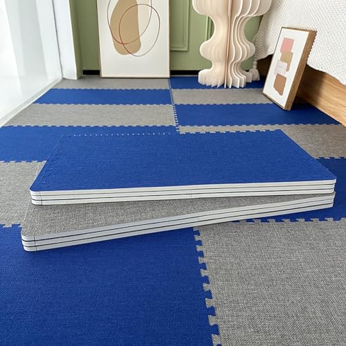 Teppichquadrate, Bodenmatte aus Schaumstoffquadraten, für das Spielzimmer zu Hause, Puzzle-Schaumstoff-Bodenmatte aus Baumwollleinen, weiche, rutschfeste Klette,G+b 10pcs Teppichquadrate, Bodenmatte aus Schaumstoffquadraten, für das Spielzimmer zu Hause, Puzzle-Schaumstoff-Bodenmatte aus Baumwollleinen, weiche, rutschfeste Klette,G+b 10pcs von XDAWQP