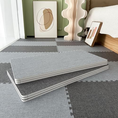 Teppichquadrate, Bodenmatte aus Schaumstoffquadraten, für das Spielzimmer zu Hause, Puzzle-Schaumstoff-Bodenmatte aus Baumwollleinen, weiche, rutschfeste Klette,G+l g 10pcs Teppichquadrate, Bodenmatte aus Schaumstoffquadraten, für das Spielzimmer zu Hause, Puzzle-Schaumstoff-Bodenmatte aus Baumwollleinen, weiche, rutschfeste Klette,G+l g 10pcs von XDAWQP