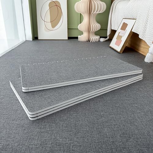 Teppichquadrate, Bodenmatte aus Schaumstoffquadraten, für das Spielzimmer zu Hause, Puzzle-Schaumstoff-Bodenmatte aus Baumwollleinen, weiche, rutschfeste Klette,Grey 10pcs Teppichquadrate, Bodenmatte aus Schaumstoffquadraten, für das Spielzimmer zu Hause, Puzzle-Schaumstoff-Bodenmatte aus Baumwollleinen, weiche, rutschfeste Klette,Grey 10pcs von XDAWQP