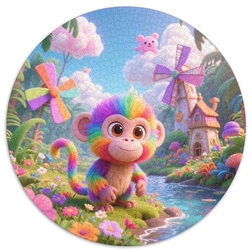 AFFE 1000 Stück Puzzle Stressabbau-Spielzeug Für Erwachsene Kinder Süße Haustiere Rund Puzzle Puzzle-Spiele Wand Dekoration Geschenk 1000pcs (67.5x67.5cm) von XDDBYUIZP