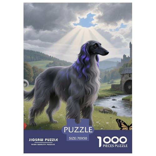 Afghanischer Hund Puzzles Geeignet Für Erwachsene Und Kinder Kreativ 1000 Teile niedlich Haustier Spiele Unique Home Decor 70x50cm von XDDBYUIZP