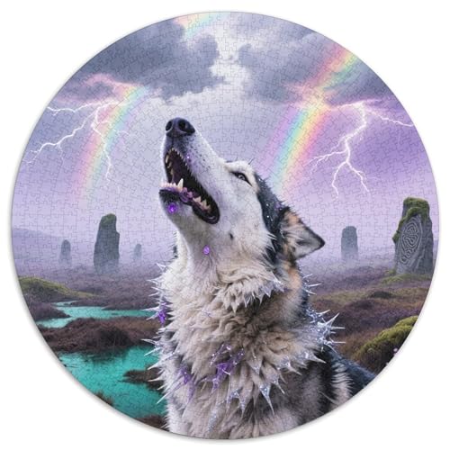 Alaskanische Malamute 1000 Piezas Puzzle Aliviar Estrés Süße Haustiere Rompecabezas Redondo Juegos De Puzzle Juguetes Antistrés Desafío Creativo (67.5x67.5cm) von XDDBYUIZP