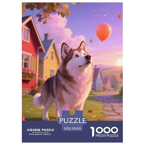 Alaskanische Malamute Jigsaw Geeignet Für Erwachsene Und Kinder Kreativ 1000 Teile niedlich Haustier Spiele Unique Home Decor 70x50cm von XDDBYUIZP