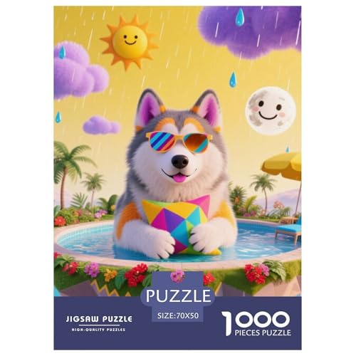 Alaskanische Malamute Puzzle Geeignet Für Erwachsene Und Kinder Kreativ 1000 Stücke niedlich Haustier Spaß Herausforderend Unique Home Decor 70x50cm Alaskanische Malamute Puzzle Geeignet Für Erwachsene Und Kinder Kreativ 1000 Stücke niedlich Haustier Spaß Herausforderend Unique Home Decor 70x50cm von XDDBYUIZP