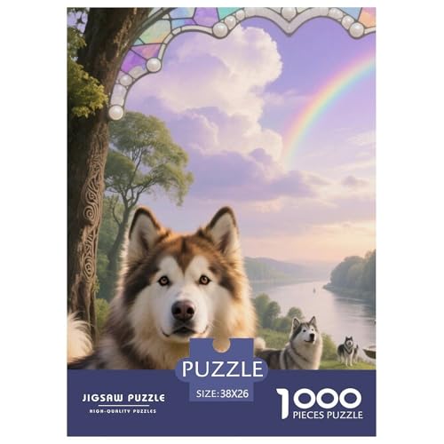 Alaskanische Malamute Puzzle Geeignet Für Erwachsene Und Kinder Kreativ 1000 Teile niedlich Haustier Spiele Unique Home Decor 38x26cm von XDDBYUIZP