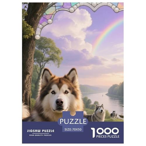 Alaskanische Malamute Puzzle Geeignet Für Erwachsene Und Kinder Kreativ 1000 Teile niedlich Haustier Spiele Unique Home Decor 70x50cm von XDDBYUIZP