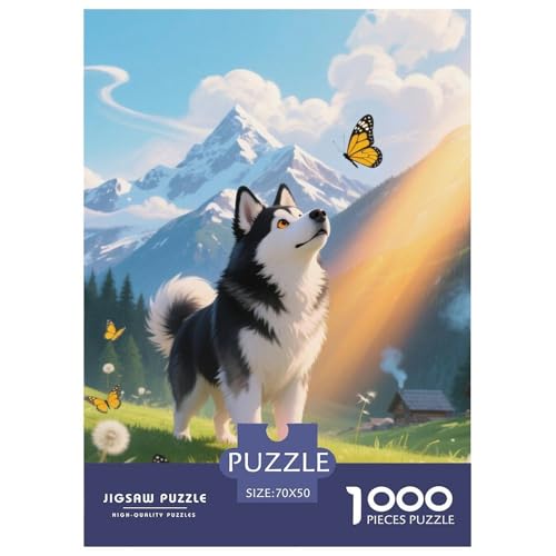 Alaskanische Malamute Puzzle Geeignet Für Erwachsene Und Kinder Kreativ 1000 Teile niedlich Haustier Spiele Unique Home Decor 70x50cm von XDDBYUIZP