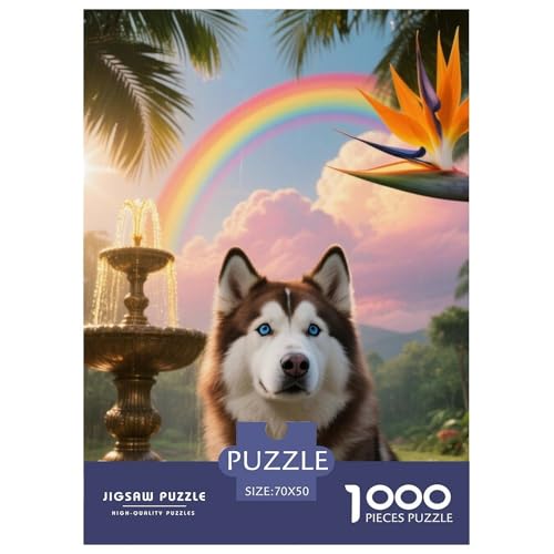 Alaskanische Malamute Puzzles Geeignet Für Erwachsene Und Kinder Kreativ 1000 Stücke niedlich Haustier Spaß Herausforderend Unique Home Decor 70x50cm von XDDBYUIZP