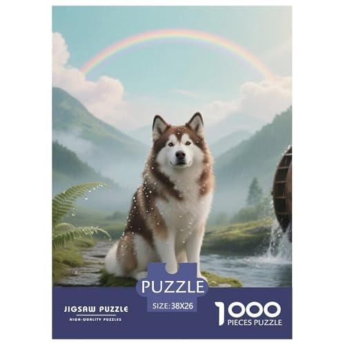 Alaskanische Malamute Puzzles Geeignet Für Erwachsene Und Kinder Kreativ 1000 Teile niedlich Haustier Spaß Herausforderend Unique Home Decor 38x26cm von XDDBYUIZP