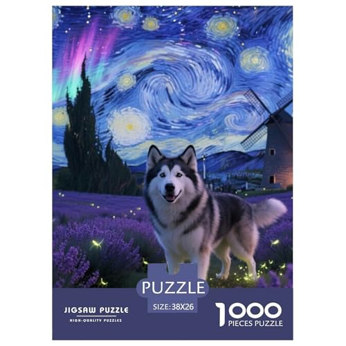 Alaskanische Malamute Puzzles Geeignet Für Erwachsene Und Kinder Kreativ 1000 Teile niedlich Haustier Spiele Unique Home Decor 38x26cm von XDDBYUIZP