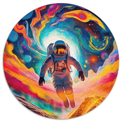 Astronaut 1000 Stück Puzzles Stressabbau Spielzeug Für Familienpuzzle Rundes Puzzle Puzzle-Spiele Wand Dekoration Geschenk (67.5x67.5cm) von XDDBYUIZP